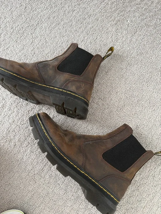 Dr. Marten’s Men's Brown Leather Chelsea Boots with Yellow Stitching - Picture 3 of 7